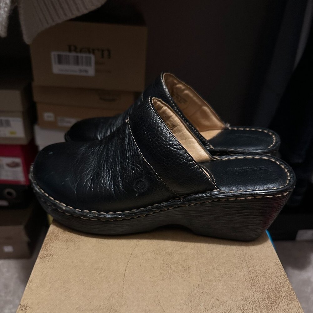 Born black Post II clog mule slide shoes